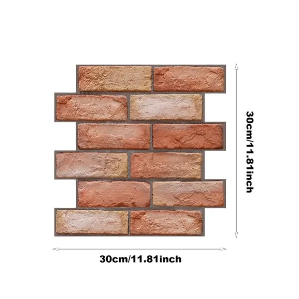 Peel And Stick Red Brick Tile Backsplash