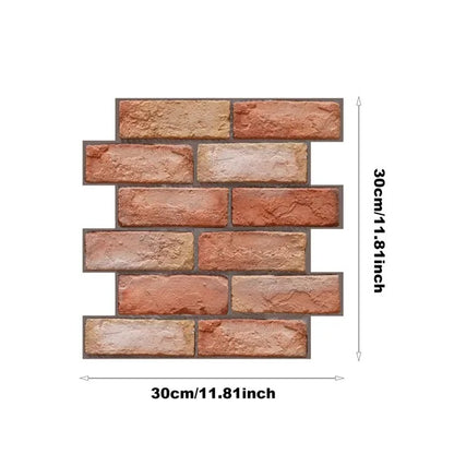 Peel And Stick Red Brick Tile Backsplash