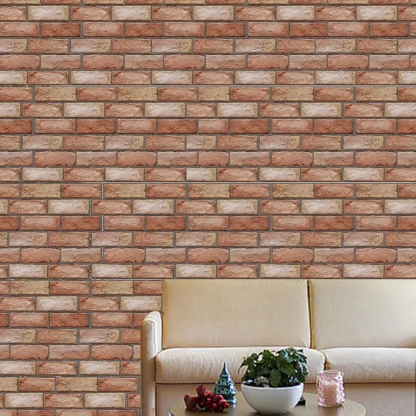 Peel And Stick Red Brick Tile Backsplash