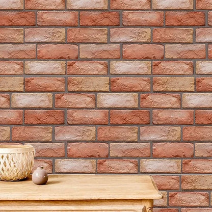 Peel And Stick Red Brick Tile Backsplash